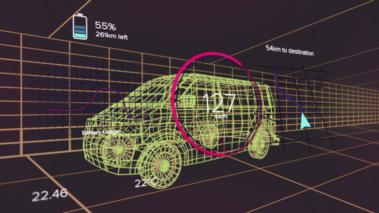 A blueprint of a 1 EV Mobile Supercharger charging