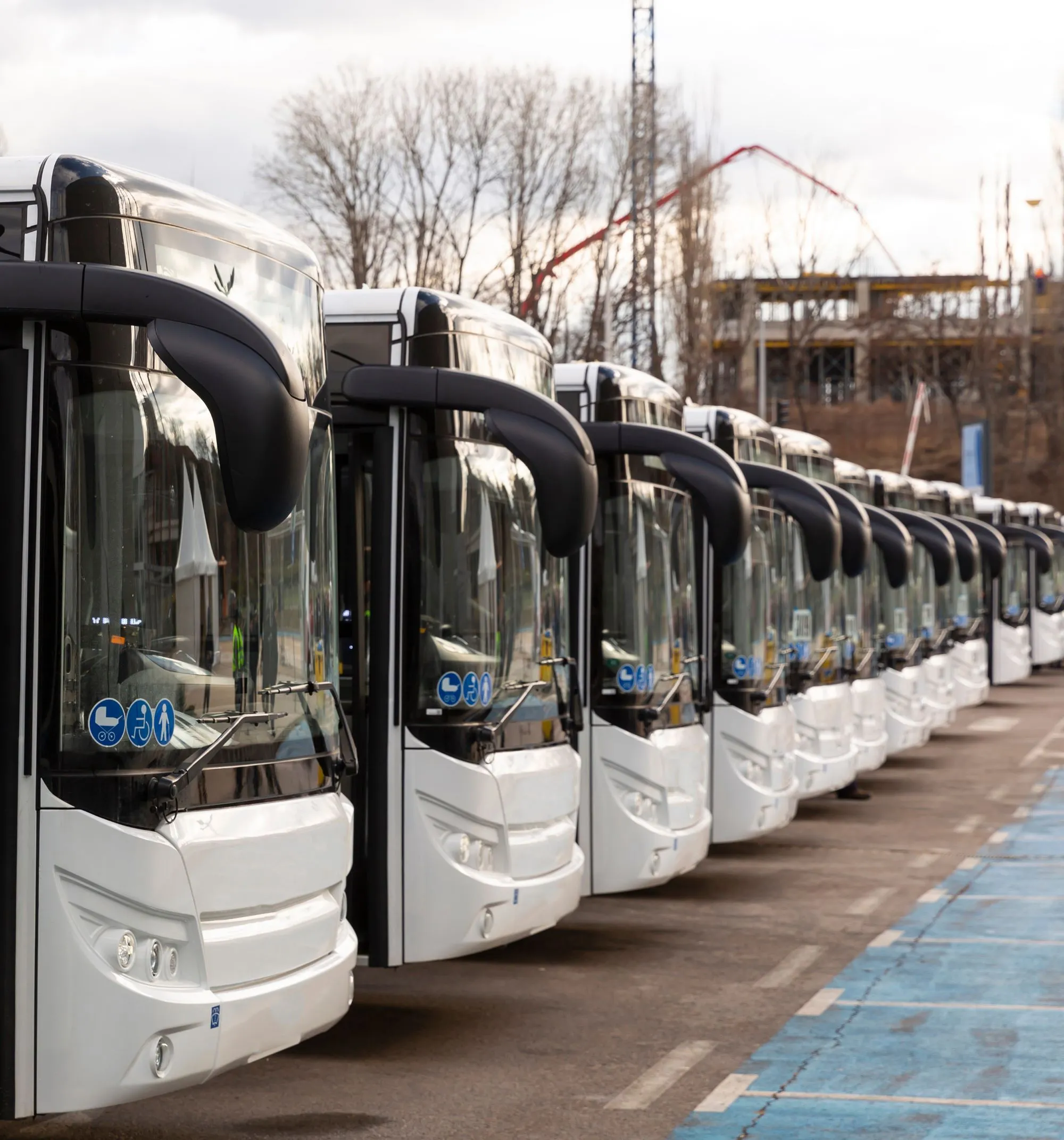 EV buses parked 1